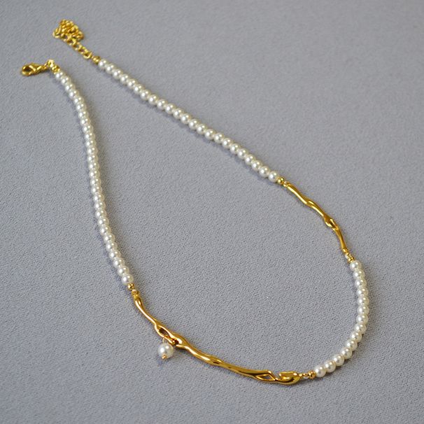 French Niche Artistic Brass Gold-plated Branches And Pearl Splicing, Personalized Fashion, High-end Sense, Temperament_ipsvogv.com