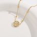 Titanium steel golden lucky letter round card hollowed out necklace for women, simple and personalized, high-end sense_ipsvogv.com