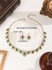 1 Bridal Necklace Earrings Water Drop-shaped Rhie Korean Style Sparkg Jewelry Set For Red/Green Dress_ipsvogv.com