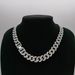 Unisex Popular 12mm Wide Single Row Simple Diamond Alloy Necklace Men's Personality Trend Hip Hop Style Cuban Chain_ipsvogv.com