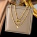 Medium To Long Sweater With Titanium Steel Gold-plated Overlay And OT Buckle Necklace, Trendy Women's Collarbone Chain_ipsvogv.com