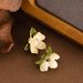 Forest Sweet Fresh Fairy Style Baked Paint Gardenia With Gentle, Simple And High-end Temperament, Silver Needle Earrings_ipsvogv.com
