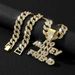 New Product Full Diamond Letter MONEY NO FAIND Hip Hop Personalized Alloy Pendant Cuban Chain_ipsvogv.com