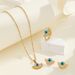 American hip-hop ring necklace accessory set Devil's Eye drip oil earrings niche design collarbone chain_ipsvogv.com