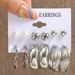 European and American cross-border personalized moon punk gold earrings creative metal element geometric gold earrings suit 6-piece set_ipsvogv.com