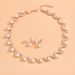 Women's imitation pearl S-shaped jewelry new bride wedding accessories set_ipsvogv.com