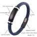 Black, blue, brown woven stainless steel men's bracelet, simple and glossy bracelet_ipsvogv.com
