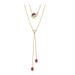 Double Layer Red Bean Ice Cream Water Drop Necklace Female Element Crystal Clavicle Chain_ipsvogv.com