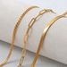 Women's Gold Layered Necklace Gold Plated Exquisite K Gold Chain Necklace Herringbone Gold Necklace Set_ipsvogv.com