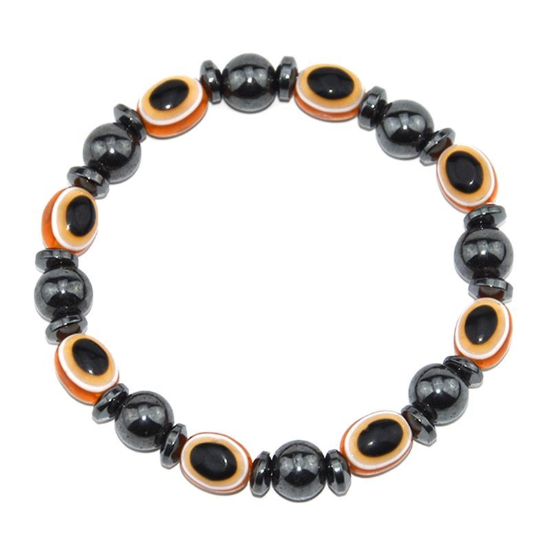 Shuosbai Magnetic Bracelet Unisex Lose Weight Hematite Eyes Heag Beads Stretch Bangle_ipsvogv.com