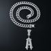 New Letter A Necklace Trendy Personality Diamond Set Cuban Chain Men's Hip Hop Pendant Jewelry_ipsvogv.com