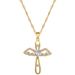 【 Titanium Steel 】 Luxury Angel Cross Internet Celebrity Same Style Deep Pink Necklace For Women's Fashion Trend_ipsvogv.com