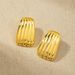 Ins Internet Celebrity Style Gold Geometric Stripe Texture Unique Niche Line Brass Stud Earrings_ipsvogv.com