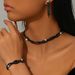 Women’s Jewelry Set Fashion Necklace Earrings Wedding Jewelry Three Piece Set Black Rhinestone Jewelry Set_ipsvogv.com