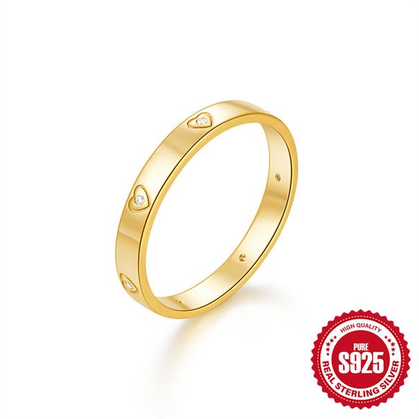 Women's Jewelry Classic S925 Sterling Silver Heart Polished Daily Wear Wedding Engagement Ring_ipsvogv.com