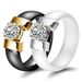 Hot selling 6MM ceramic personality simple black and white zirconium inset couple rings_ipsvogv.com