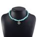N11081 Devil's Eye Turquoise Necklace Bohemian Style Neckchain Irregular Beaded Neckpiece_ipsvogv.com
