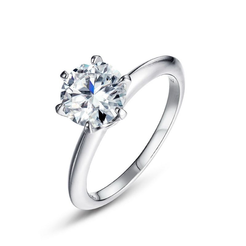 Brilliant Eternal Moissanite Ring S925 Silver Inlaid Moissanite Ring Engagement Simple_ipsvogv.com