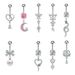 Women's Jewelry Pearl Heart Shaped Snake Cross Pink Zircon Belly Button Ring Stainless Steel Zircon Belly Button Nail_ipsvogv.com