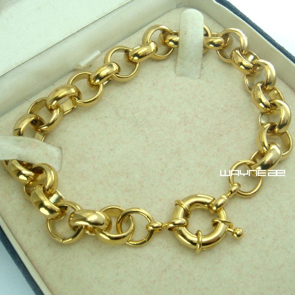 Fashion 11mm Width Belcher Bolt Link Mens Womens Solid Stainless Steel Bracelet_ipsvogv.com