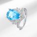 Fashionable And Natural Sea Blue Colorful Treasure Zircon Set Ring Necklace Earrings Women's Jewelry_ipsvogv.com