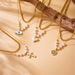 Stylish retro inlaid pearl love cross eyes turquoise pendant double stainless steel necklace_ipsvogv.com