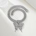 Exaggerated personality butterfly pendant diamond alloy necklace set accessories niche new hip hop Cuban chain_ipsvogv.com