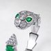 Light luxury personality snake bone ring female S925 silver inlaid cultivated emerald index finger snake ring ring _ipsvogv.com
