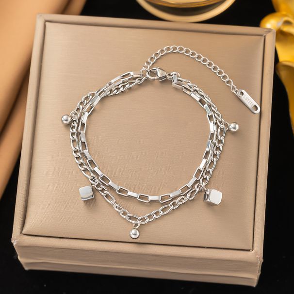 Fashionable, Minimalist, And High-end Double-layer Octagonal Wealth Transfer Bead Titanium Steel Bracelet_ipsvogv.com