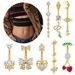 Women's Jewelry Stainless Steel Zircon Belly Button Ring Crown Cherry Butterfly Zircon Micro Inlaid Belly Button Ring Belly Button Nail_ipsvogv.com