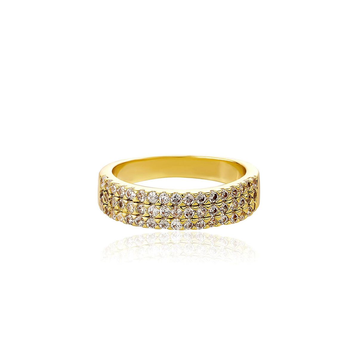 Summer INS Style Simple 3 Row Diamond Ring Ladies Trendy High End Hand Jewelry Couple Index Finger Ring_ipsvogv.com