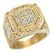 Hecheng Luxury Men's Full Diamond Hip Hop Alloy Hexagonal Ring_ipsvogv.com