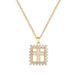 Square 【 】 Cross Light Luxury Charm Gorgeous Full Diamond Necklace Women's Versatile Clavicle Titanium Steel Chain 【 】_ipsvogv.com