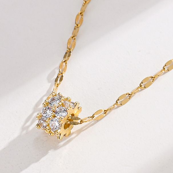 Stainless Steel Full Crystal Small Waist Necklace Micro-inlaid Classic Design Water Wave Chain Pendant Necklace No Fade_ipsvogv.com