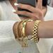 Stainless Zircon High End Niche Bracelet Gold Titanium Steel Plain Ring Hand Jewelry_ipsvogv.com