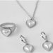 New style niche simple design pearl heart necklace jewelry creative French love necklace set three piece set_ipsvogv.com