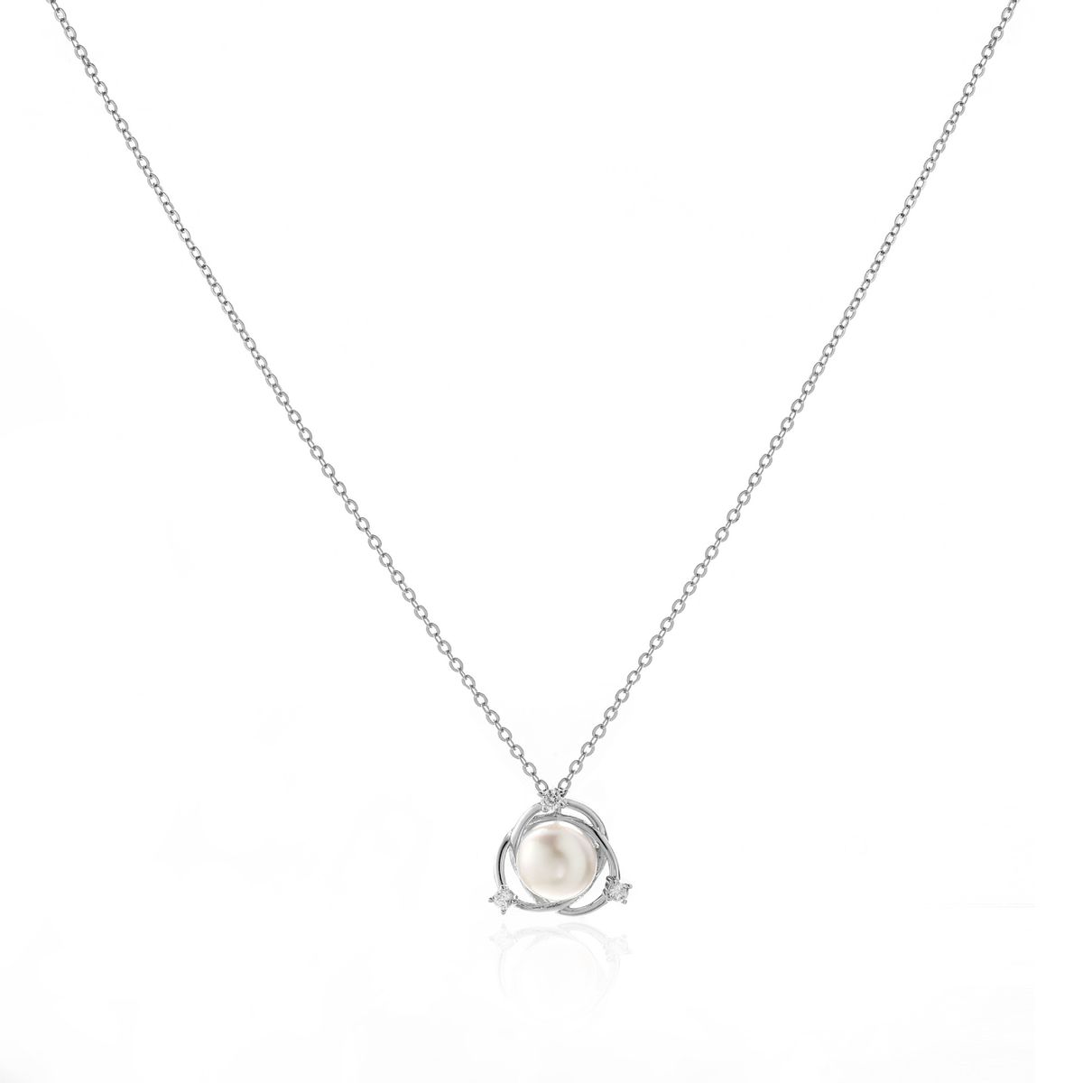 Sweet S Sterling Silver Pearl Necklace, Single Piece For Women, Elegant, Luxurious, High-end, Geometric Circular_ipsvogv.com
