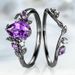 Sanjie Purple Topaz Natural Ring Fashion Inlaid Water Drop Jewelry_ipsvogv.com