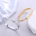 Wholesale Lady Solid Color Stainless Steel Gold Plated Zircon Bangle_ipsvogv.com