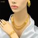 Bridal gold-plated rhinestone jewelry set Butterfly Pendant Necklace Earrings Ring bracelet_ipsvogv.com