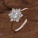 creative Studded Snowflake Ring, Women's Simulated Diamond Ring Plated With Rose Gold_ipsvogv.com