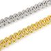 Inlaid Diamond Neck Chain 20cm Alloy Jewelry Trendy Bracelet Hip Hop Cuban Necklace_ipsvogv.com