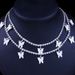 Hip-hop Fashion Butterfly Necklace Women's Geometric Diamond Multi-layer Necklace_ipsvogv.com