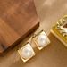 French Exquisite Fashion Small Fragrance Style Geometric Square Inlaid Pearl For Women With A Sense Of And Light Luxury_ipsvogv.com