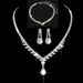 Bridal Jewelry Set - Exquisite Zircon Necklace, Bracelet & Earrings For Wedding_ipsvogv.com