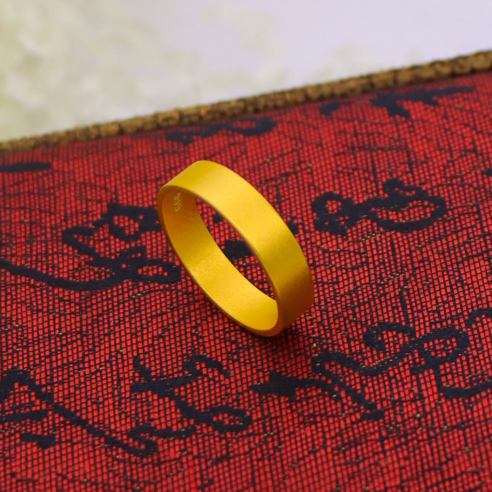 Authentic Ancient Fashu Circle Sand For Men And Women, Gold Plated Inheritance Couple Ring, Wedding Ring Pair_ipsvogv.com