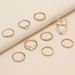Pearl Round Heart Hollow Full Diamond Set Of 9 Pieces Joint Ring_ipsvogv.com