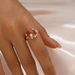 Simple, fresh and sweet women's plain ring, personalized bow, niche zircon inlaid design, open ring_ipsvogv.com