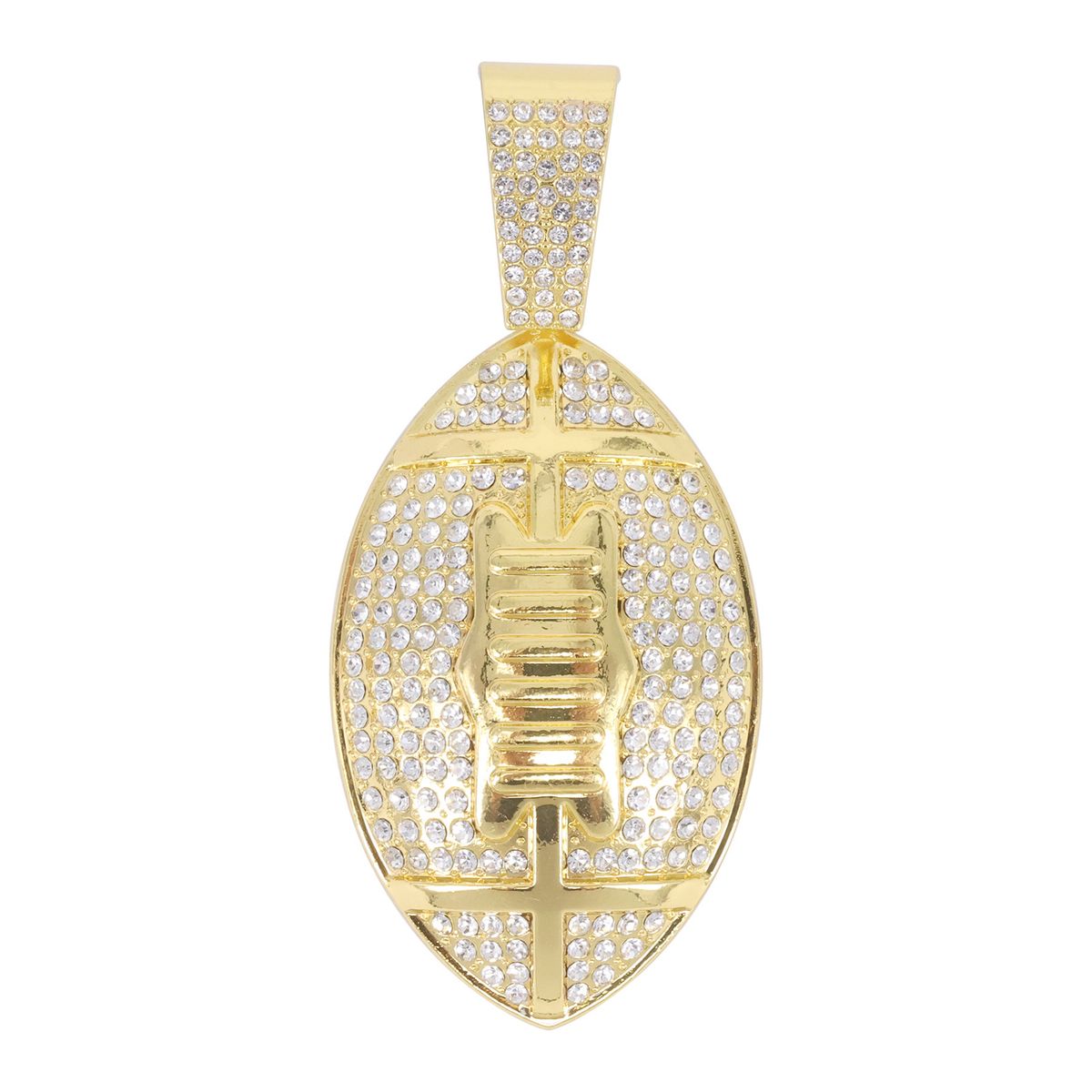 Unisex Hot Sale Rugby Shaped Metal Pendant Rap Men's Hip Hop Style Necklace Accessories_ipsvogv.com