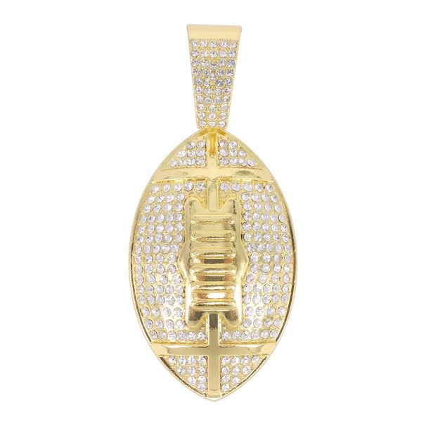 Unisex Hot Sale Rugby Shaped Metal Pendant Rap Men's Hip Hop Style Necklace Accessories_ipsvogv.com